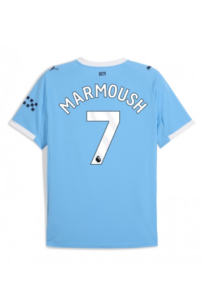 Manchester City Omar Marmoush #7 Jalkapallovaatteet Kotipaita 2025-26 Lyhythihainen Manchester City Omar Marmoush #7 Jalkapallovaatteet Kotipaita 2025-26 Lyhythihainen